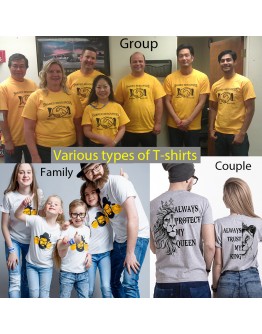 100% cotton US size Custom T-shirt, Group T-shirt, Family T-shirt, Couple T-shirt.