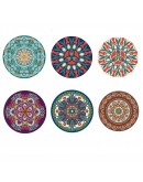 6pcs Heat-resistant Natural Rubber Coasters Creative Dinner Plate Mats