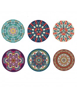 6pcs Heat-resistant Natural Rubber Coasters Creative Dinner Plate Mats