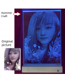Intangible Cultural Hammer Painting Glass Painting Glass Portrait Customized Real Person Photo Birthday Gift Valentine's Day Premium Gift