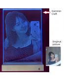 Intangible Cultural Hammer Painting Glass Painting Glass Portrait Customized Real Person Photo Birthday Gift Valentine's Day Premium Gift