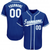 Custom Royal White-Light Blue Baseball Jersey