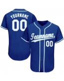 Custom Royal White-Light Blue Baseball Jersey