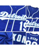 Custom Royal White-Light Blue Baseball Jersey