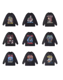 Hip-hop style loose-fitting retro Long Sleev T-shirt customization